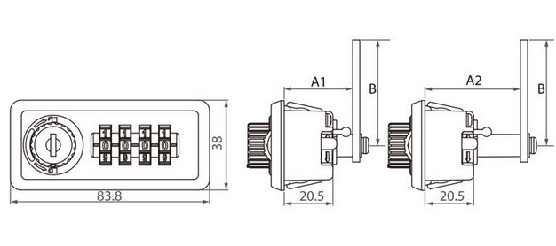 Office Furniture Mechanical Combination Lock With Key