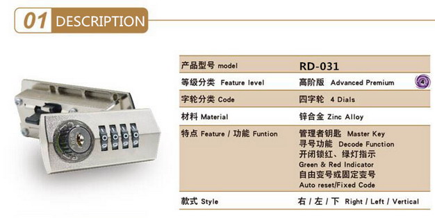 Heavy Duty Four Digit Metal Combination Cipher Lock