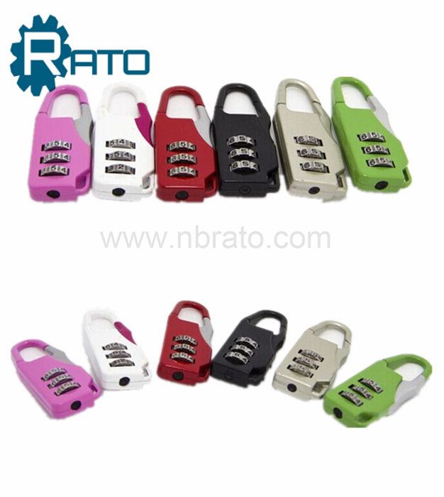 Small 3 Dials Plastic decorative Padlock with combination