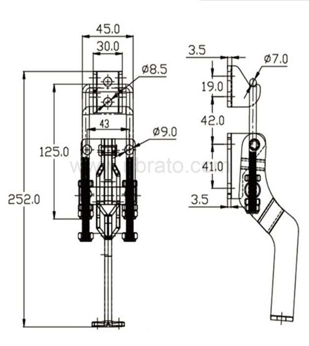 Stainless steel strong and heavy duty adjustable lock catch toggle clamp