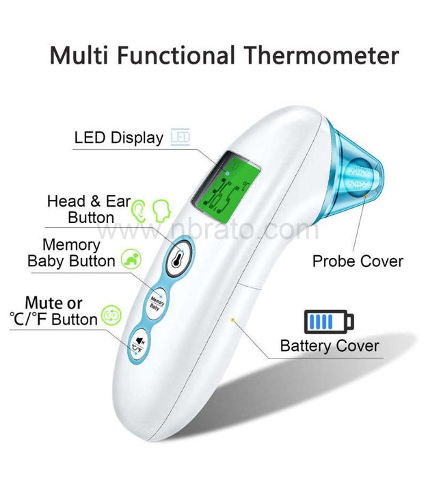 electronic forehead fever scan digital thermometer for baby and adults ear and forehead temperature