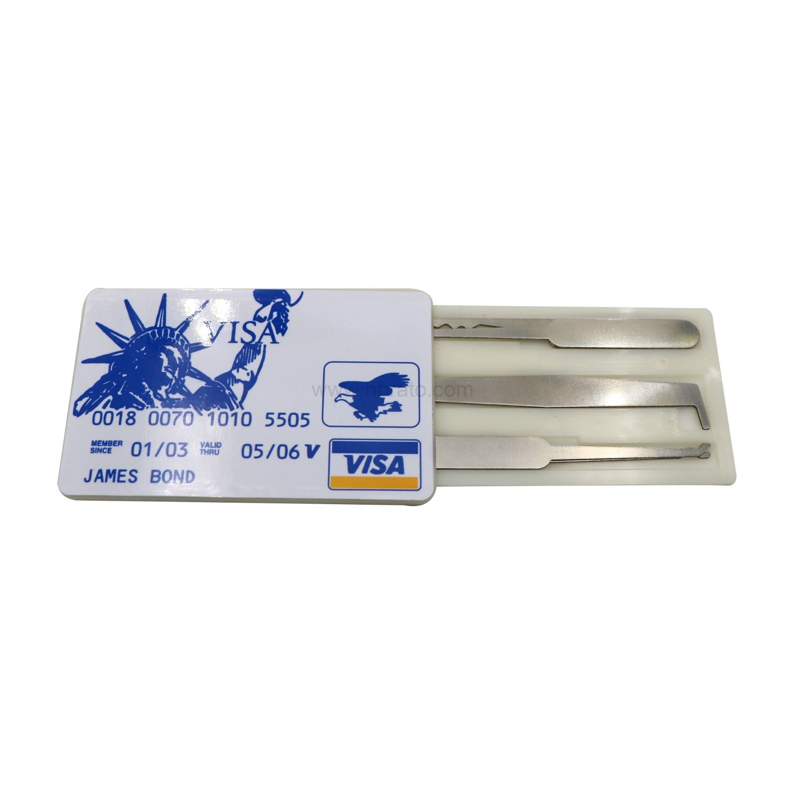 LOCKSMITH Tools VISA James Bond Credit Card Pick set 5 pcs Multi Hook lock pick tools