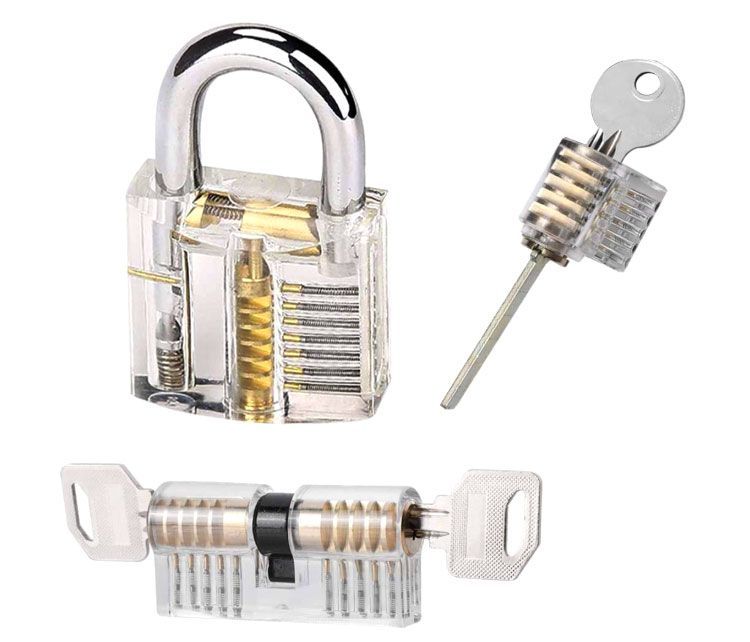 Home Repair Tool Set 3 PCS Locksmith Professional Practice Transparent Lock Repair Set