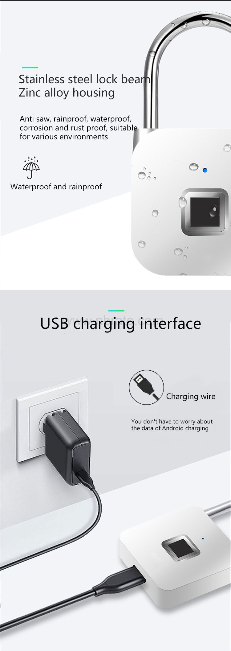 2020 new product high quality waterproof smart lock small keyless electronic lock Fingerprint padlock 2020 new product high quality waterproof smart lock small keyless electronic lock Fingerprint padlock
