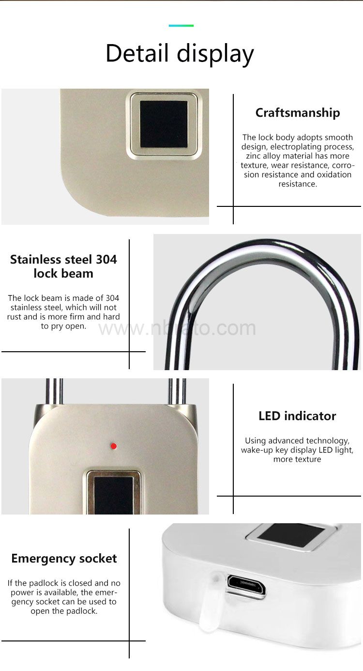 2020 new product high quality waterproof smart lock small keyless electronic lock Fingerprint padlock 2020 new product high quality waterproof smart lock small keyless electronic lock Fingerprint padlock