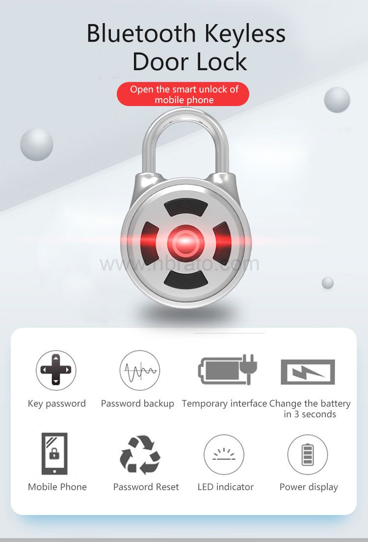 High quality intelligent bluetooth keyless door lock with smartphone app smart padlock High quality intelligent bluetooth keyless door lock with smartphone app smart padlock