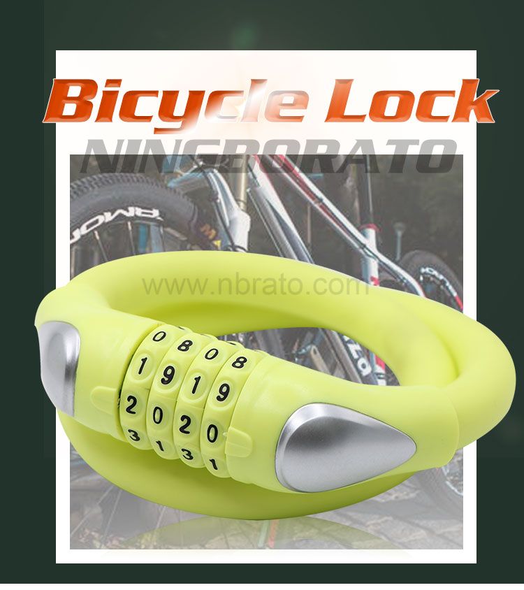 17mm Diameter Basic Self Coiling 4 Digit Resettable Combination Cable Security Bike Lock