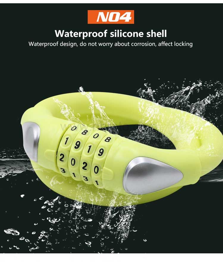 17mm Diameter Basic Self Coiling 4 Digit Resettable Combination Cable Security Bike Lock