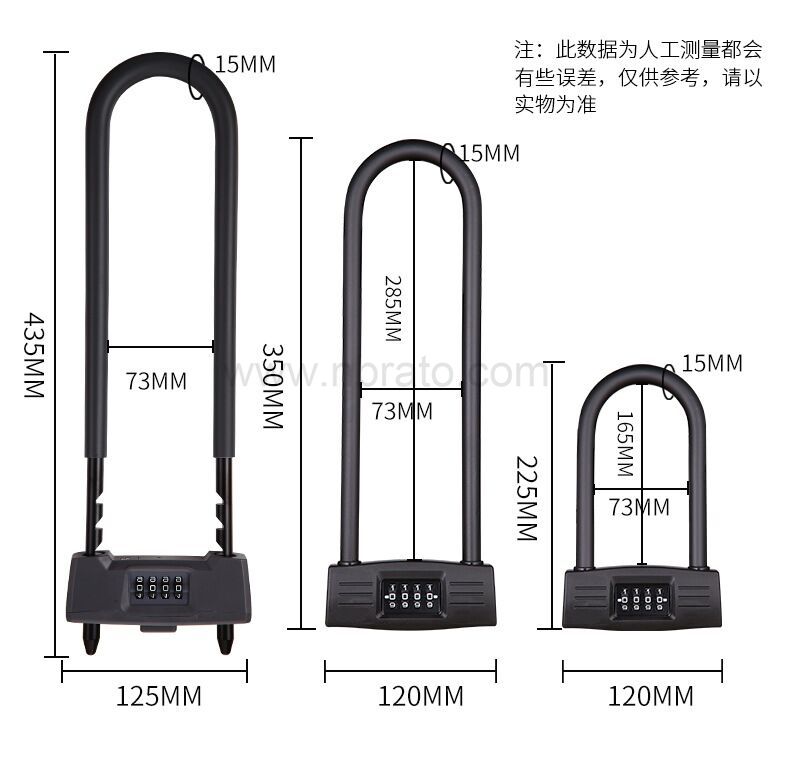 Anti-theft key safe Waterproof U Shaped password Bike Lock OEM Combination Bicycle Lock