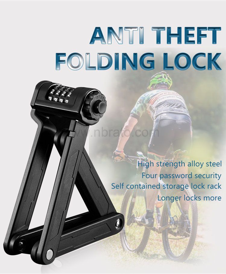 Classic Black with Steel Bars Heavy Duty Foldable Bicycle Chain Lock Foldylock Bike Lock