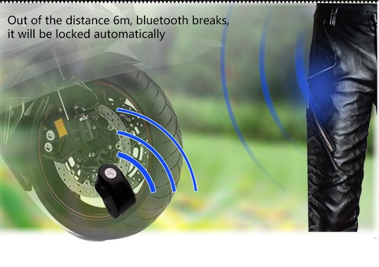 Anti- theft 115db alarm APP bluetooth zinc alloy Motorbike Disc Sensor Alarm Lock