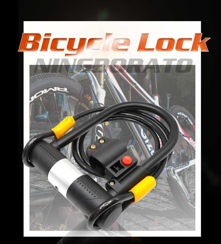 16mm steel shackle Heavy Duty Security U type bicycle Lock with cable