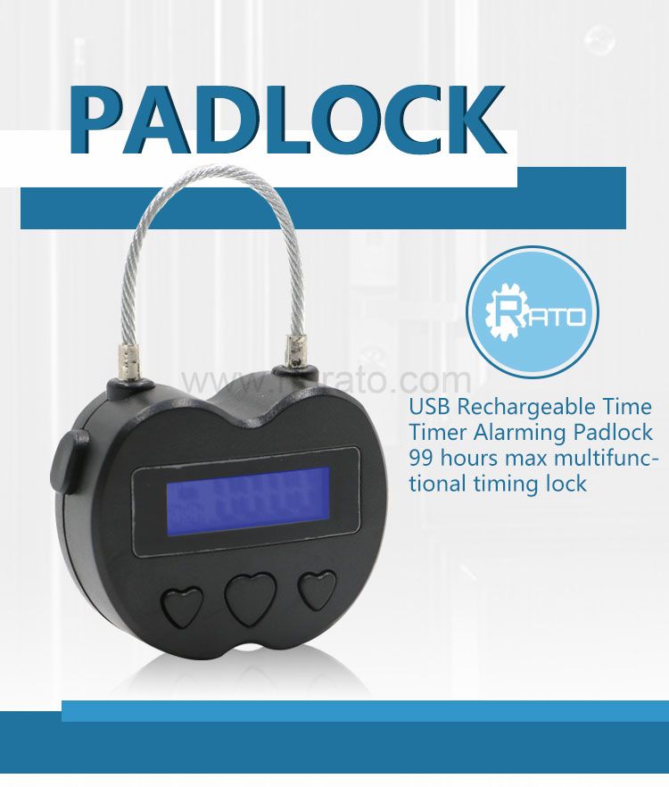 USB Rechargeable Time Timer Alarming Padlock 99 hours max multifunctional timing lock USB Rechargeable Time Timer Alarming Padlock 99 hours max multifunctional timing lock