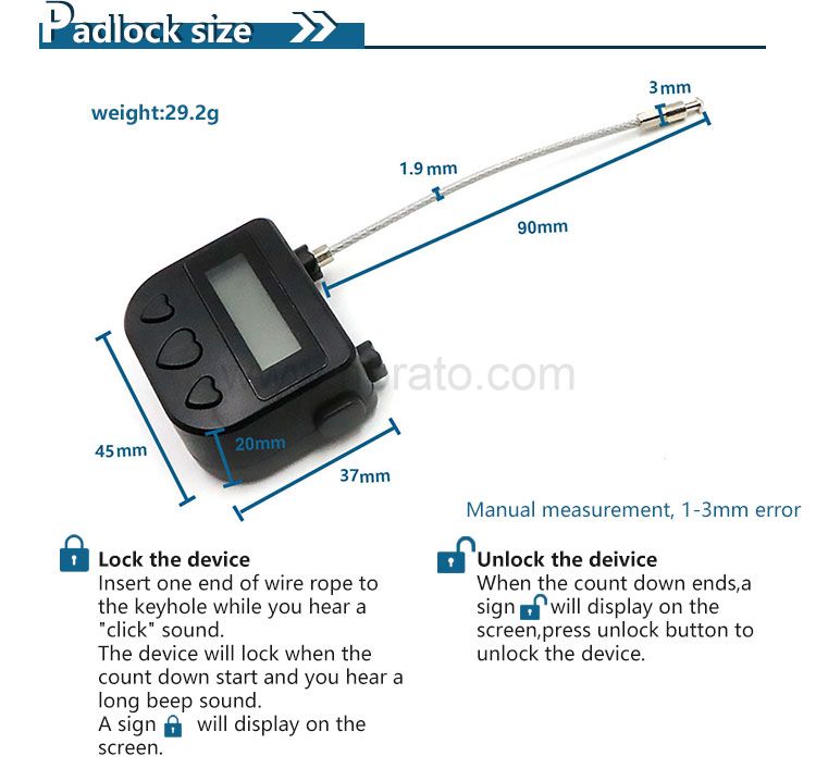 Liquid Crystal Display electronic cable Multifunctional Small bondage lock with Time Sex Lock Liquid Crystal Display electronic cable Multifunctional Small bondage lock with Time Sex Lock