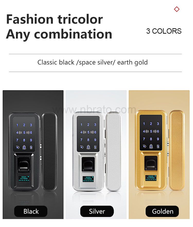 Hot sale Smart Fingerprint Digital Door Lock For Glass Door With App Password Remote Control Unlock Hot sale Smart Fingerprint Digital Door Lock For Glass Door With App Password Remote Control Unlock