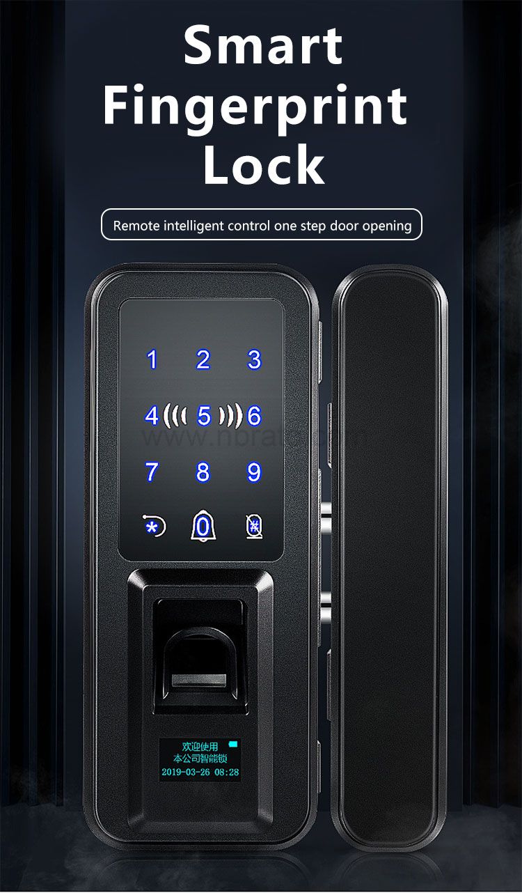 Hot sale Smart Fingerprint Digital Door Lock For Glass Door With App Password Remote Control Unlock Hot sale Smart Fingerprint Digital Door Lock For Glass Door With App Password Remote Control Unlock