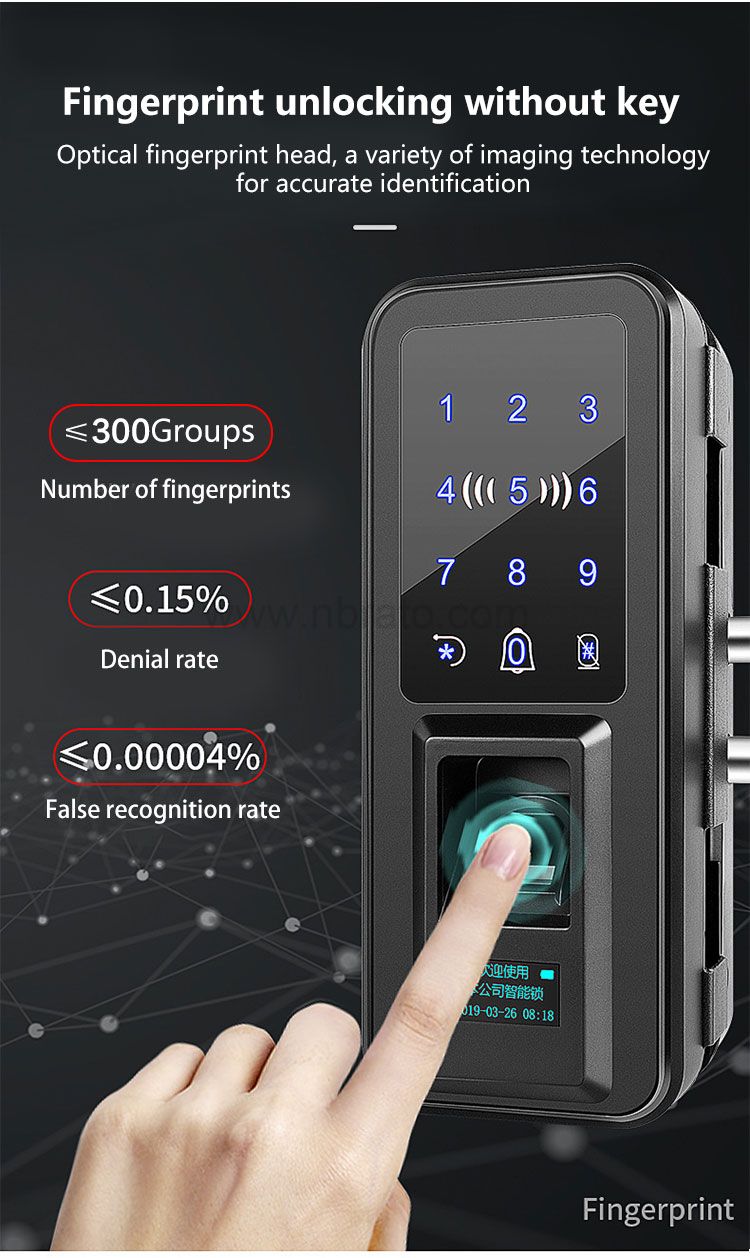 Hot sale Smart Fingerprint Digital Door Lock For Glass Door With App Password Remote Control Unlock Hot sale Smart Fingerprint Digital Door Lock For Glass Door With App Password Remote Control Unlock