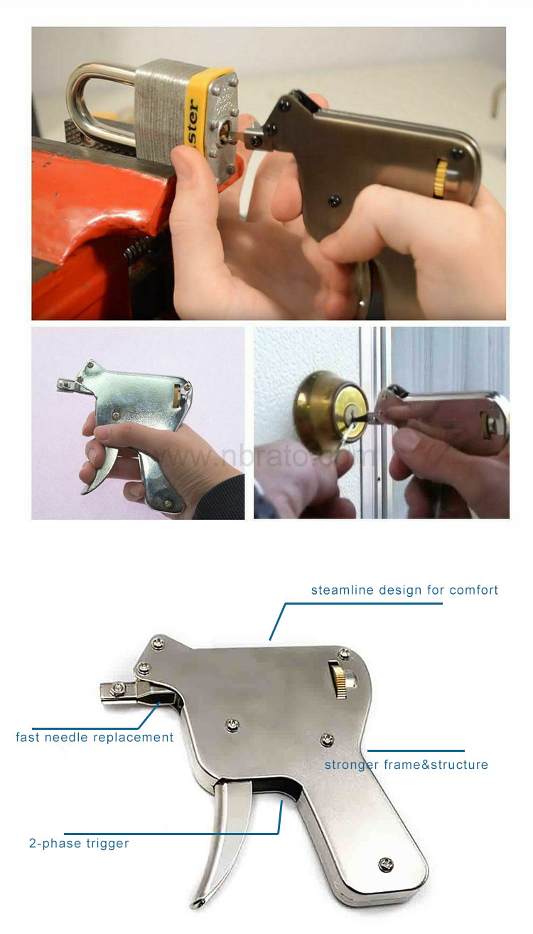Stainless Steel Door Opener Locksmith tool Strong Manual Lock Pick Gun Padlock Repair Tools Kit
