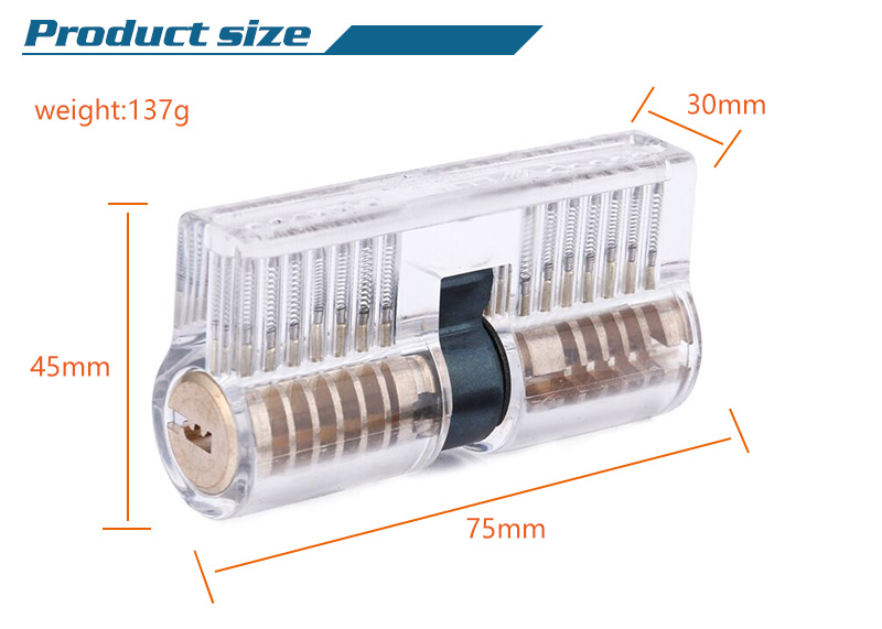 Acrylic Material Shell Clear Padlock Waterproof Locksmith Training Transparent Practice Locks