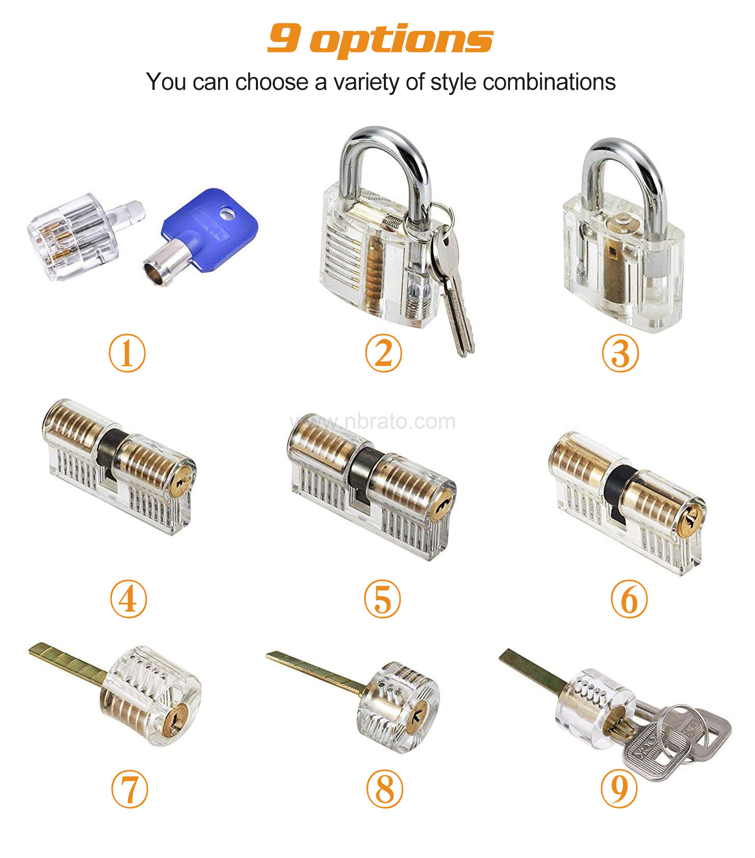 Acrylic Material Shell Clear Padlock Waterproof Locksmith Training Transparent Practice Locks