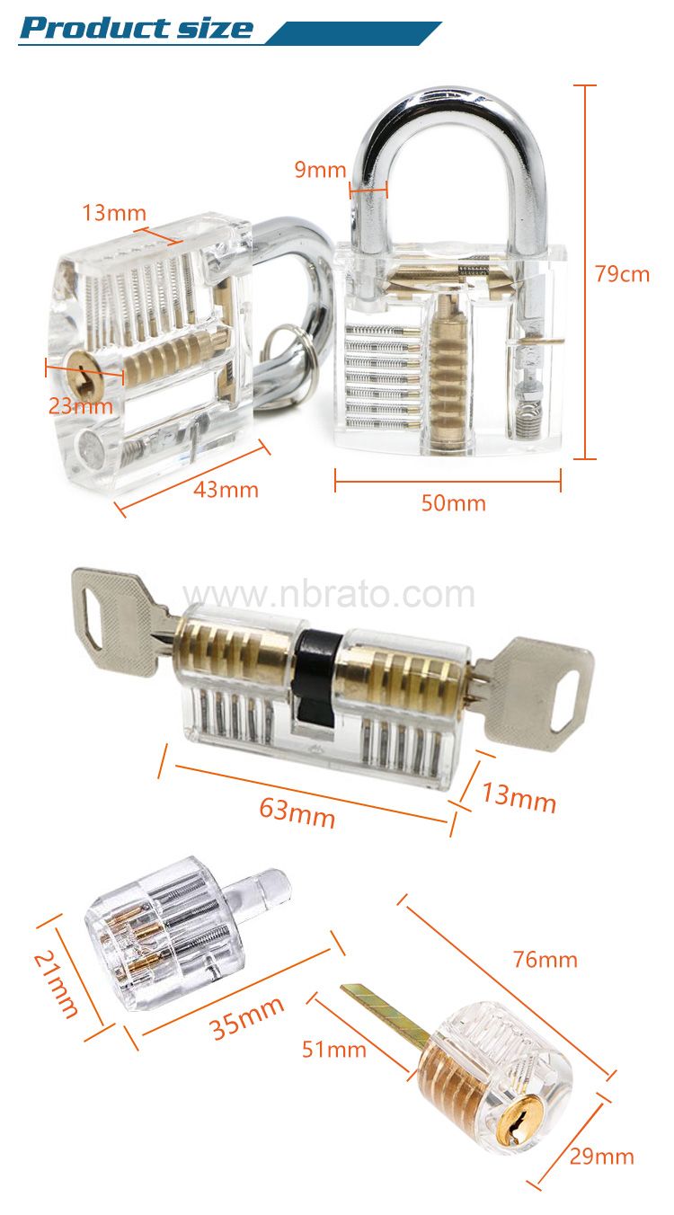 Training lock Professional Cutaway Inside view of Practice Keyed locks Skill Pick for Locksmith