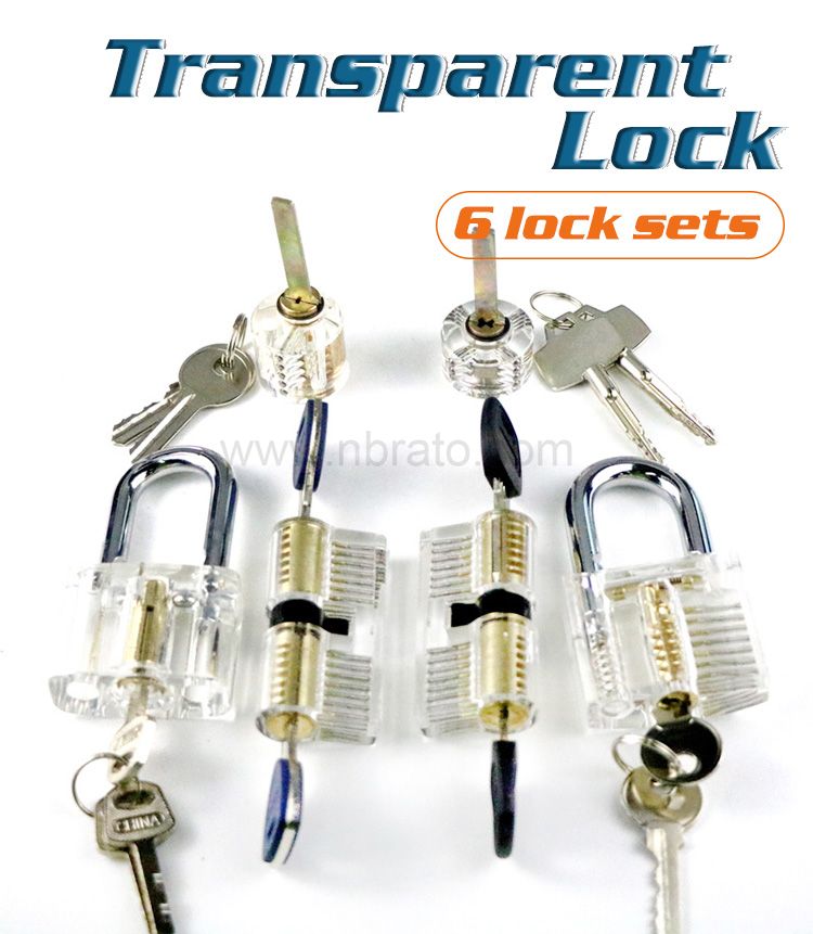 Locksmith Cutaway Transparent Visable Practice Lock training Skill Pick set lock