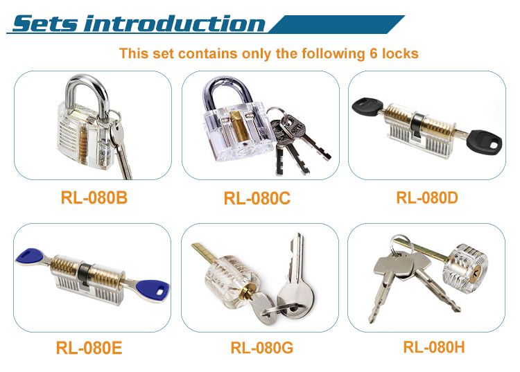 Locksmith Cutaway Transparent Visable Practice Lock training Skill Pick set lock
