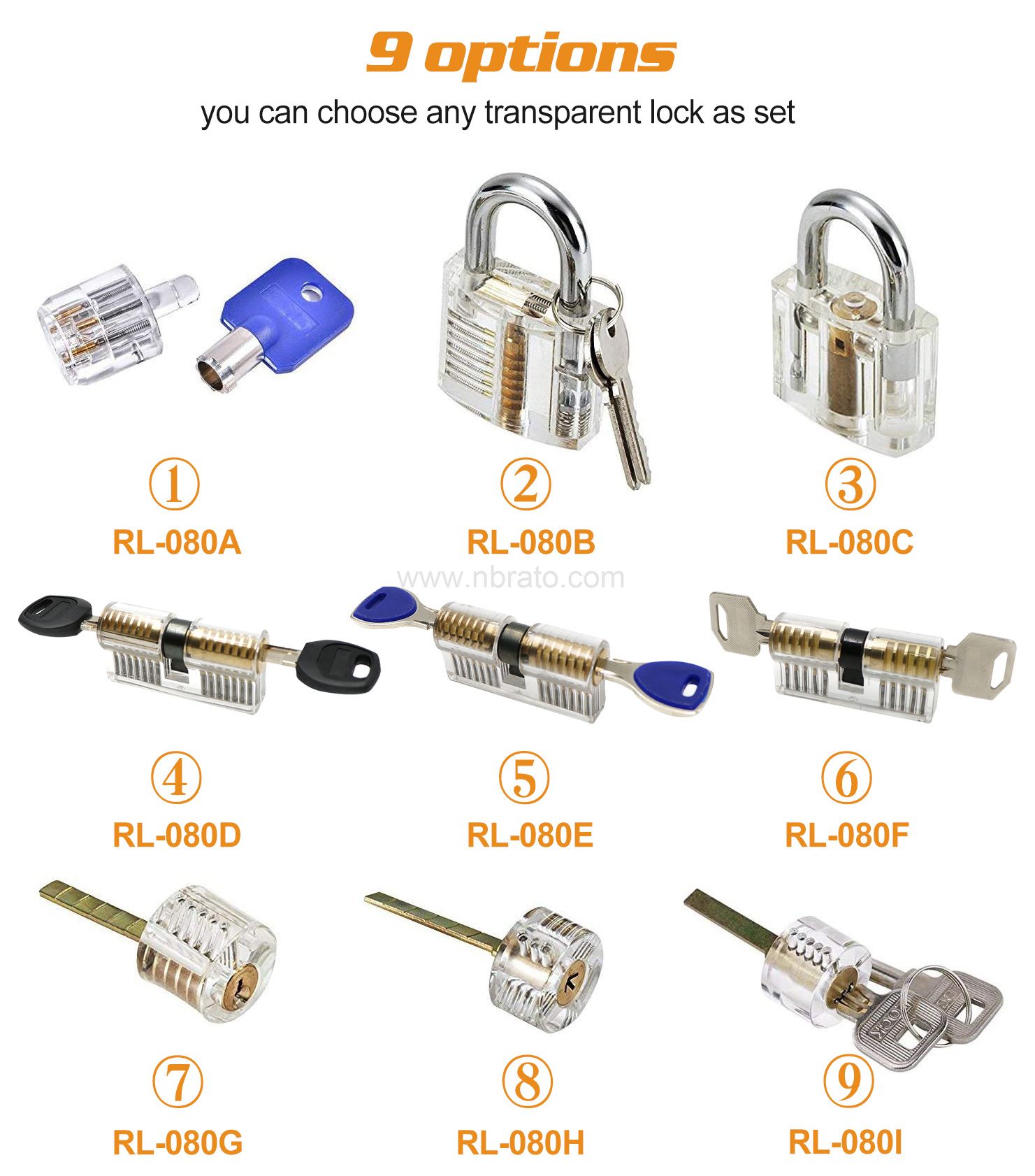 Locksmith Cutaway Transparent Visable Practice Lock training Skill Pick set lock