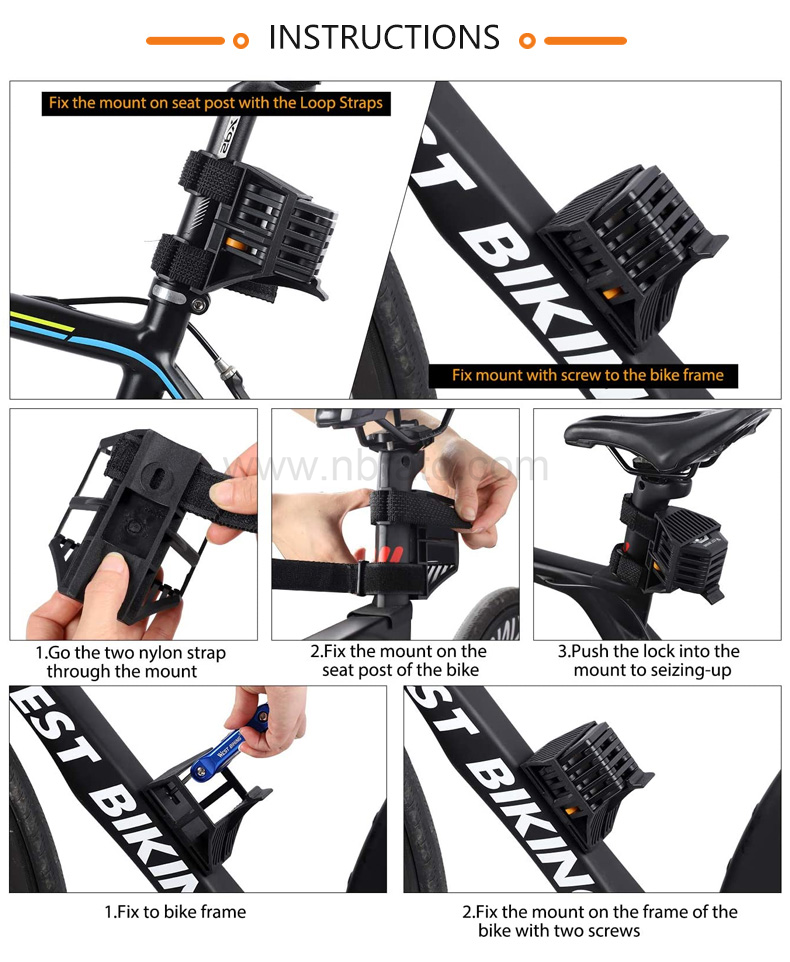 Bicycle Foldable Lock with Mounting Bracket Mini Steel Hamburger Shape Folding Bike Lock