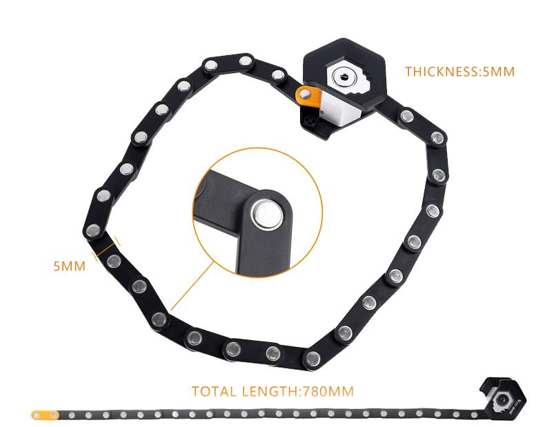 Bicycle Foldable Lock with Mounting Bracket Mini Steel Hamburger Shape Folding Bike Lock