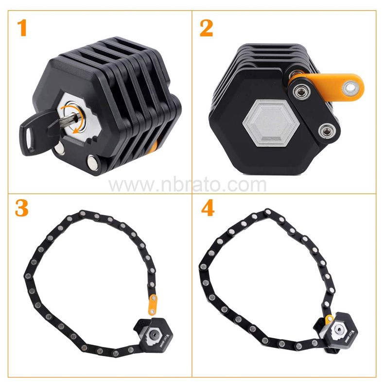 Bicycle Foldable Lock with Mounting Bracket Mini Steel Hamburger Shape Folding Bike Lock