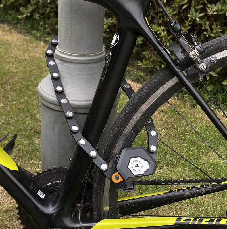 Bicycle Foldable Lock with Mounting Bracket Mini Steel Hamburger Shape Folding Bike Lock