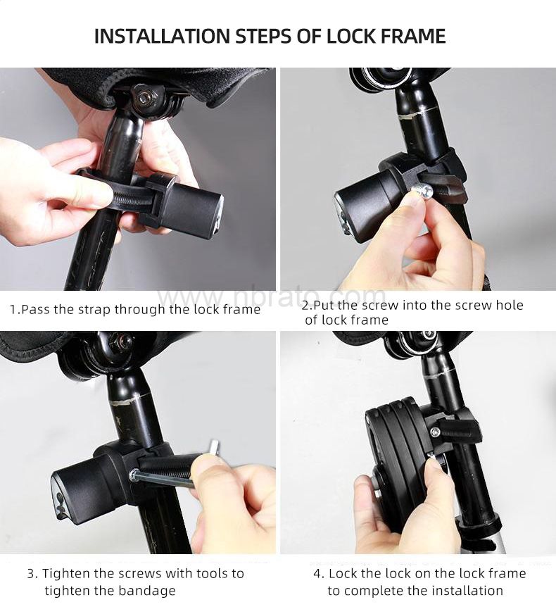 High Quality Foldable Scooter Bike Lock 4 digit combination Strong Security Anti-theft Bicycle Lock