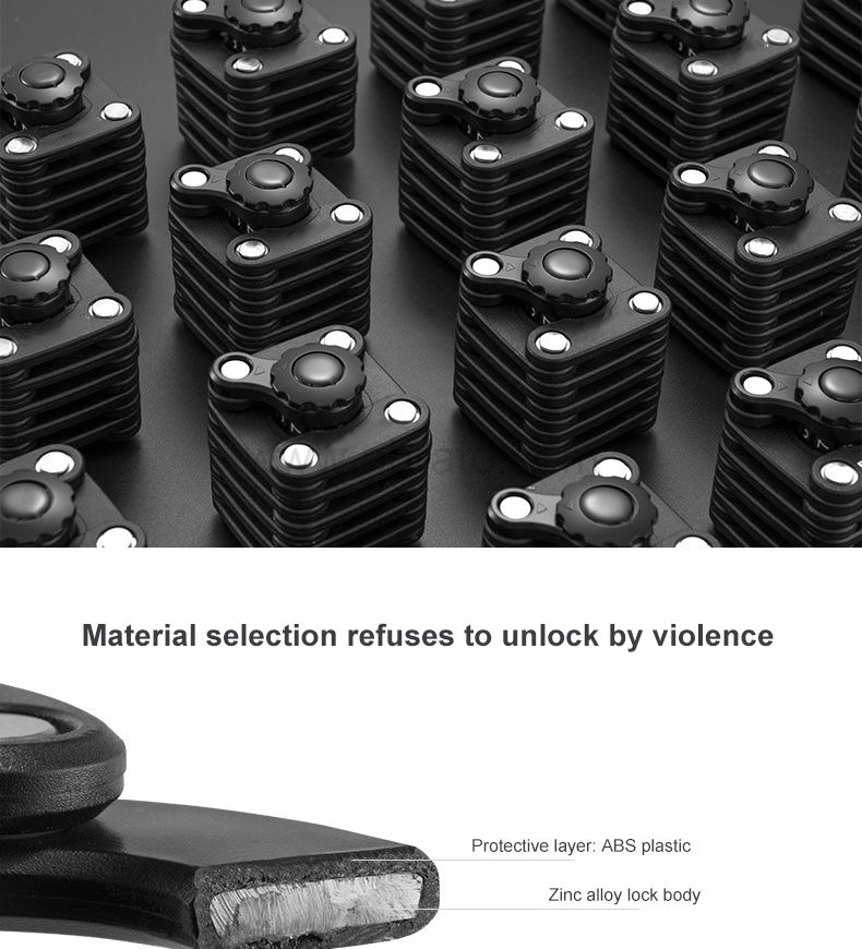 Folding Cube Bike Thickened Core Extended Chain easy-taking Anti-Violence Anti-Theft Bicycle Lock
