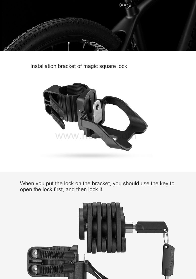 Folding Cube Bike Thickened Core Extended Chain easy-taking Anti-Violence Anti-Theft Bicycle Lock