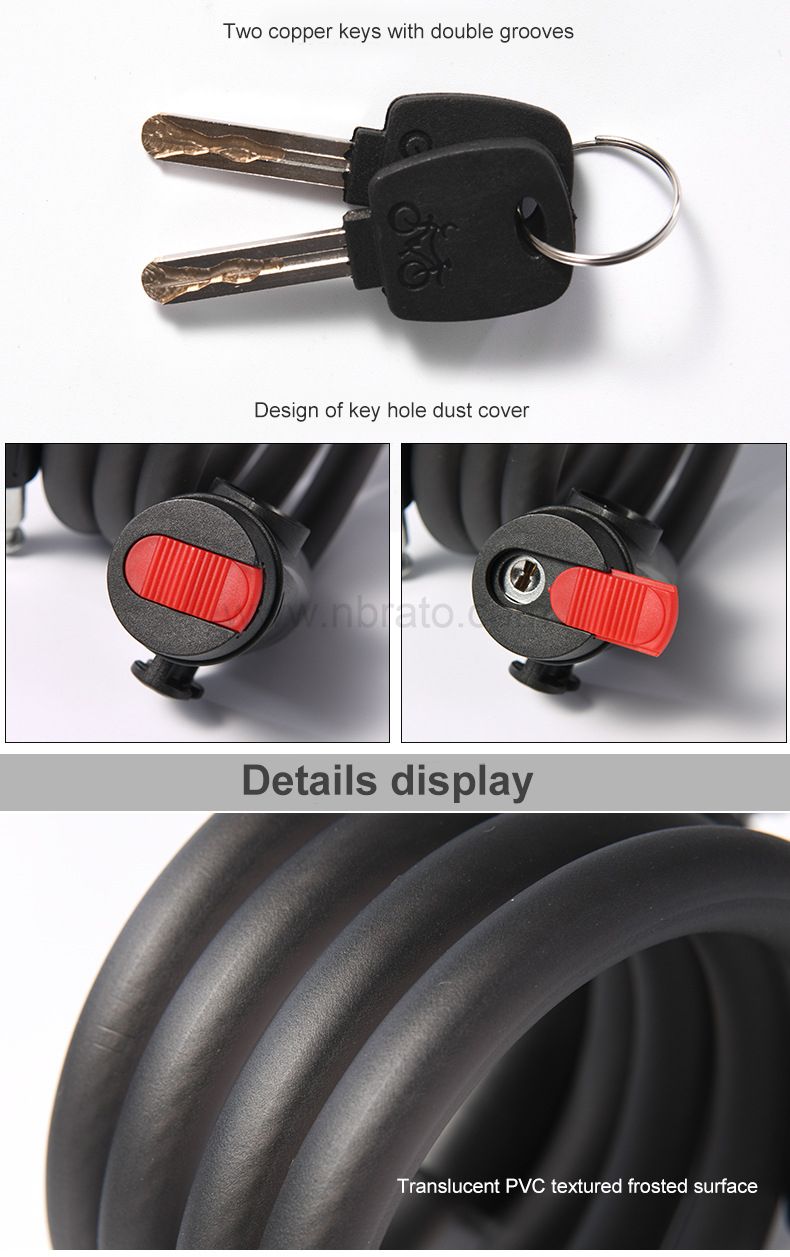 Bicycle anti-theft folding Stretchable and portable ring type steel cable 5-digit password lock reflective