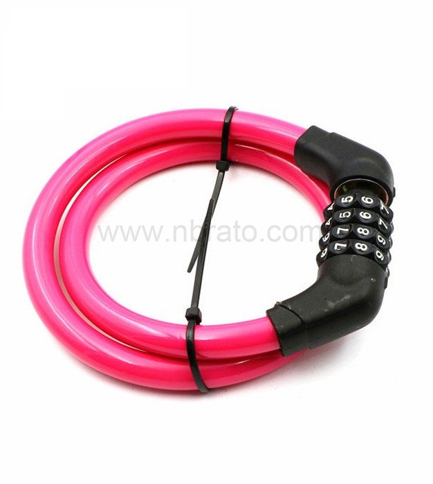 High quality Pink Kinds Bike Combination 4 Digits Chain Bicycle Lock