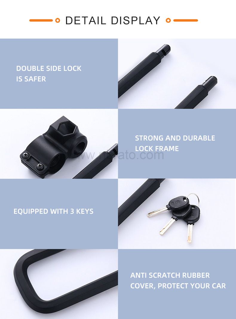 Bike Lock Set heavy duty keyed mounted bracket Bicycle U lock