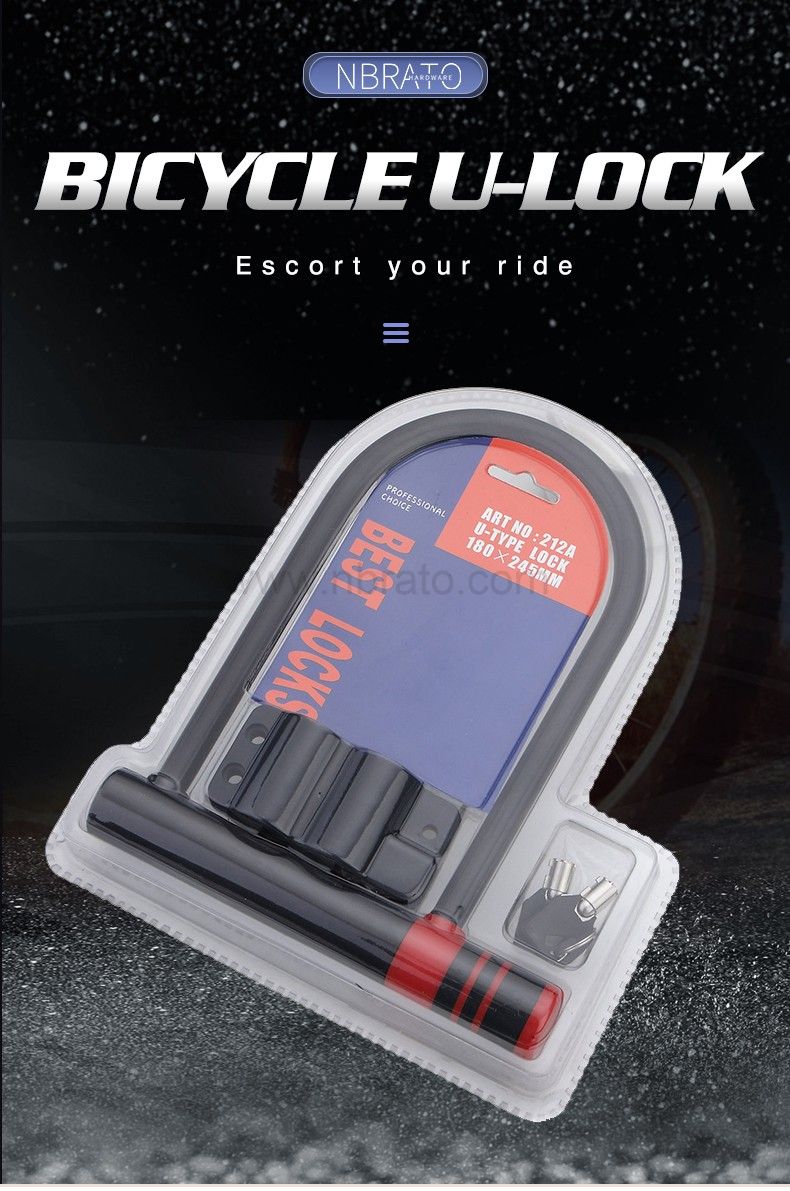 High Strength Steel Bicycle Heavy Duty Anti-Theft Waterproof Rustproof U-shaped Lock
