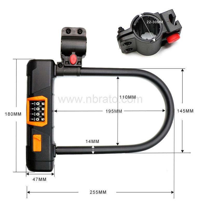 Anti theft Hardened steel Easy to install Mounting Heavy Duty Combination Bicycle u password Lock