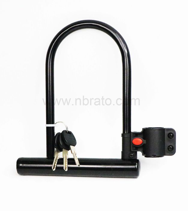 Environmental protection PVC coating Heavy duty anti theft hardened steel u shackle with 3 brass keys bike lock