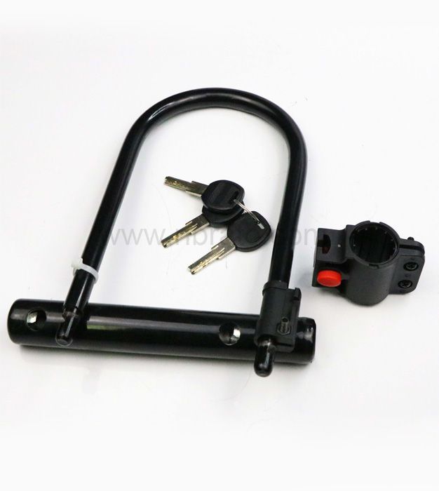 Environmental protection PVC coating Heavy duty anti theft hardened steel u shackle with 3 brass keys bike lock