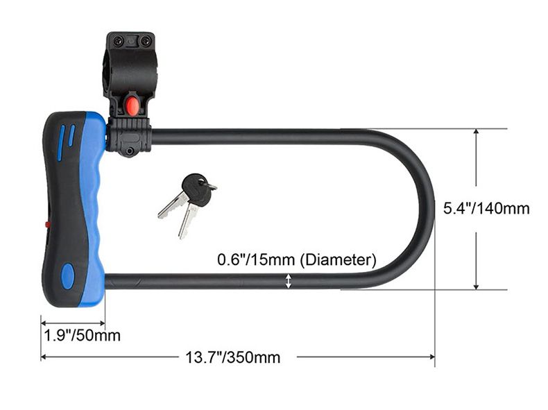 Bike U Lock With Bracket, Heavy Duty U Lock with Dust cover