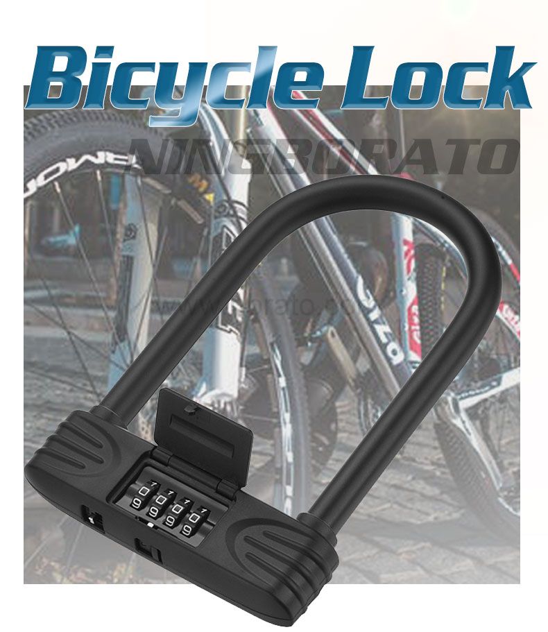 Security heavy duty Waterproof Rustproof Resettable 4 digit Combination Bicycle U lock