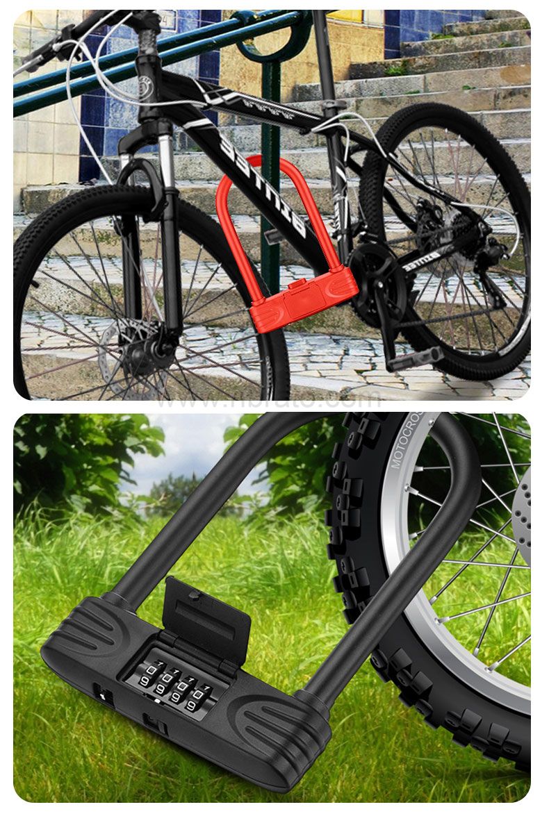 Security heavy duty Waterproof Rustproof Resettable 4 digit Combination Bicycle U lock
