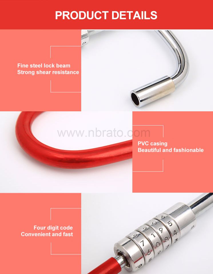 Heavy quality steel 4-digit password anti-theft and anti security shearing U-type bicycle lock