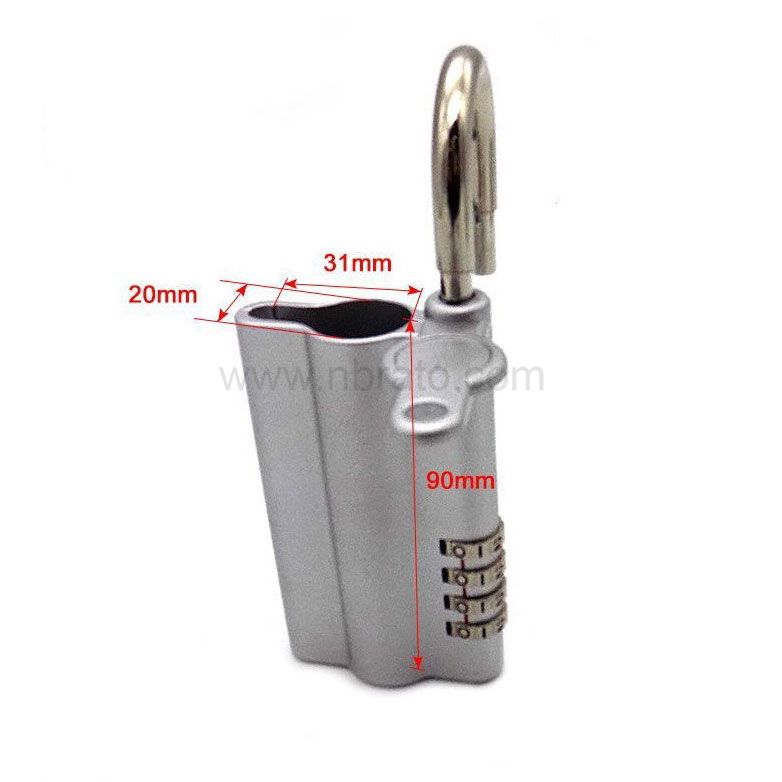 Mini portable 4-digit mechanical password combination key lock box padlock painted black