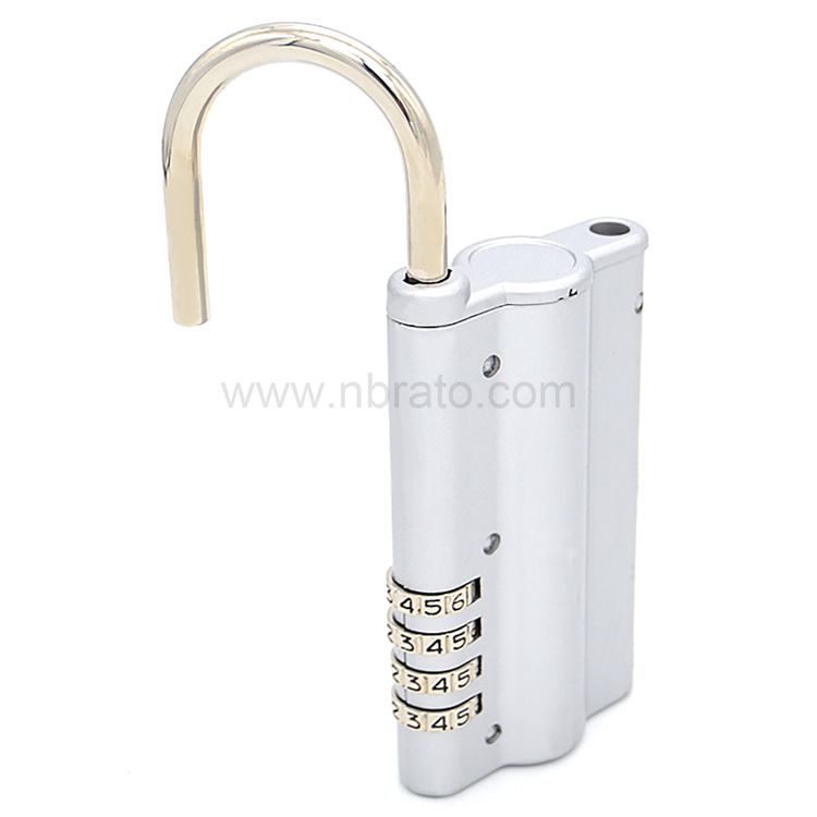 Mini portable 4-digit mechanical password combination key lock box padlock painted black