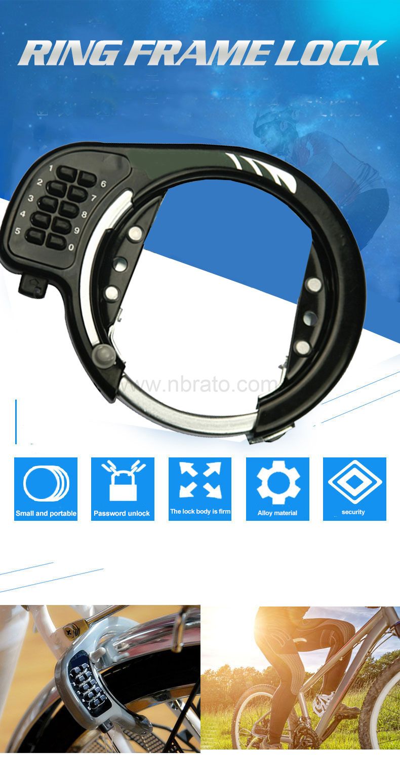 new pattern Bike sharing 4-digit password wear-resisting anti theft horseshoe fixed ring frame lock