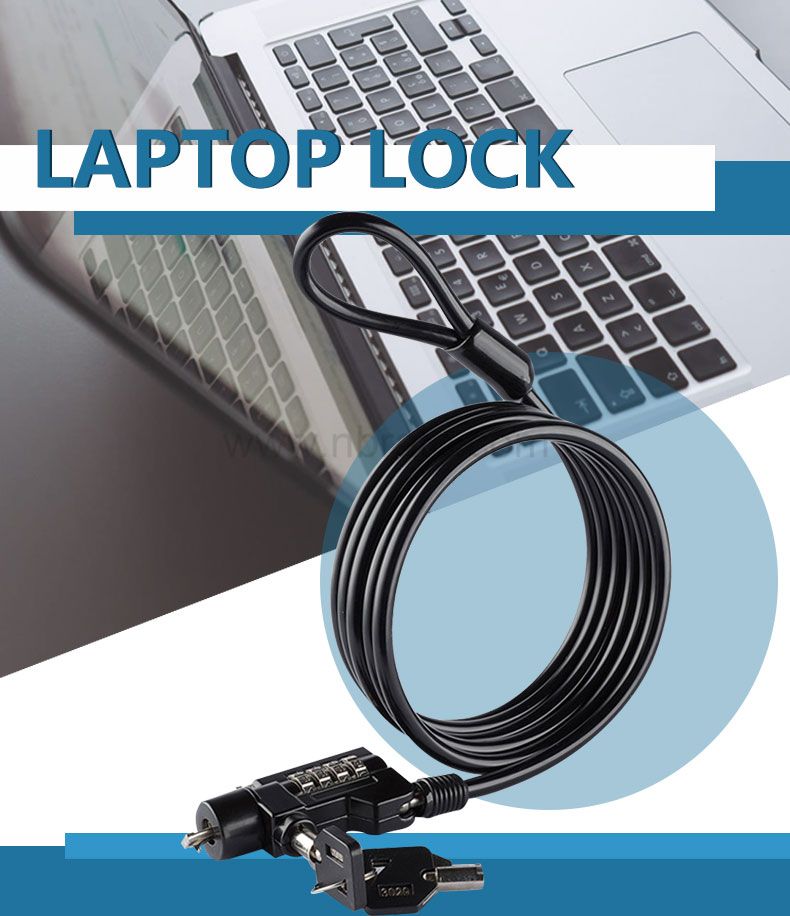 Zinc alloy anti-theft Cable laptop Lock 4 digit computer combination notebook laptop lock